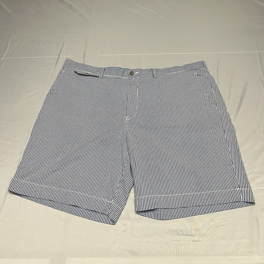 Polo Ralph Lauren Men's 8" Seersucker shorts Size 42 Blue Stretch Straight Fit